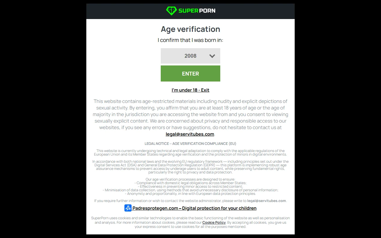 Screenshot: Superporn Screenshot of Superporn